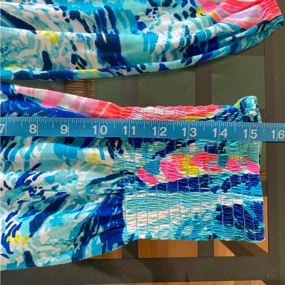 Lilly Pulitzer Sparkling Blue Hey Bay Bay Smocked Tassel Trina Beach Dress Small - Picture 14 of 15